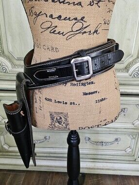 The George Lawrence & Co. 1960s Steerhide 77D Gun Holster Rig + Ammo Belt (SM)